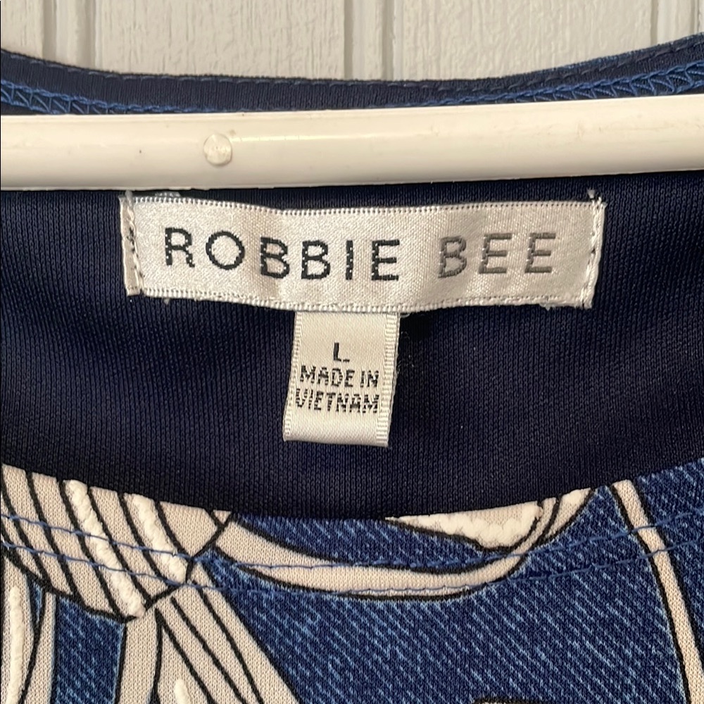 Robbie Bee Blue and White Floral Dress | Size Large - Picture 2 of 11